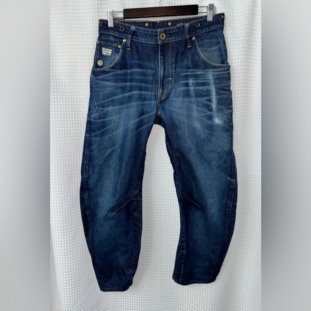 2/49$ G-Star distressed ARC 3D LOOSE TAPERED BRACES crop Jeans size 30